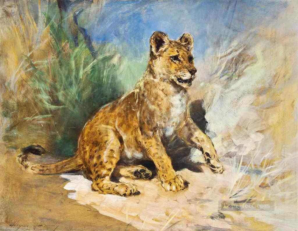 Un cachorro de león Heywood Hardy Pintura al óleo